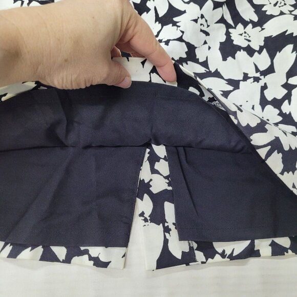 Loft‎ Skirt Women14 Black White Floral Lined Pencil Back Slit Skirt Office - Picture 2 of 11